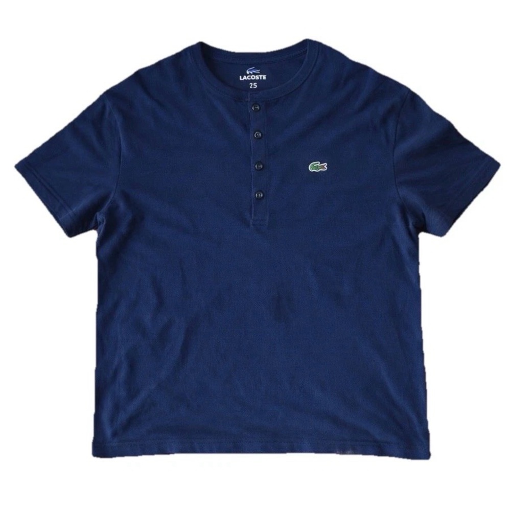 Lacoste Navy Pima Cotton Henley Shirt Men’s Large
